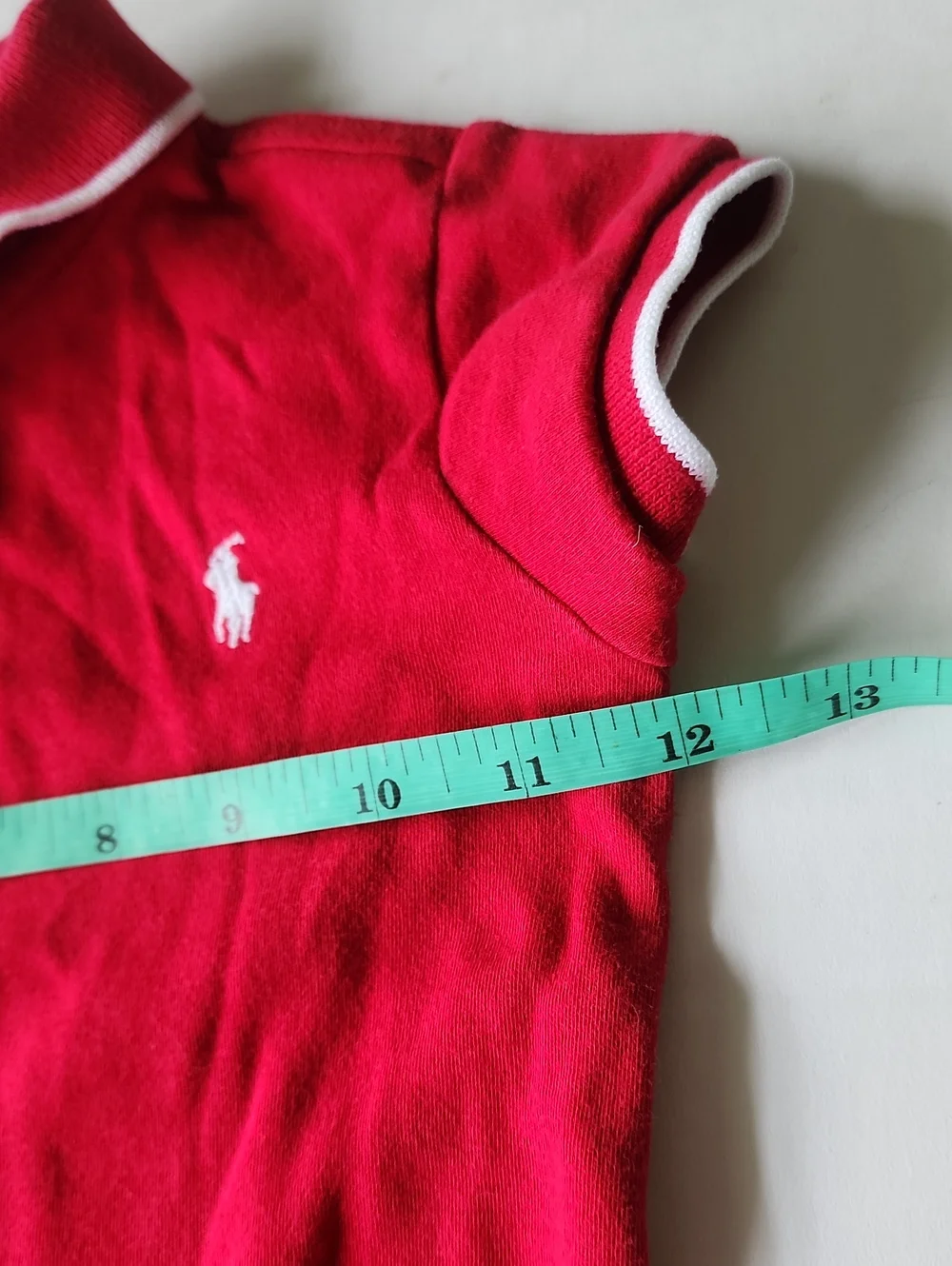 Ralph Lauren Red Girls Polo Dress with White Trim